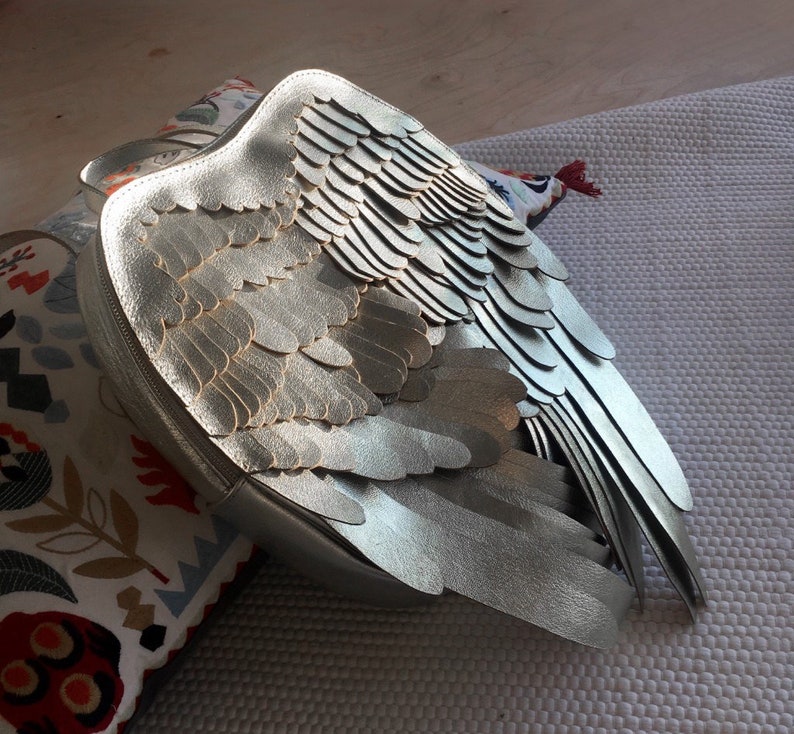 Angel Wings Backpack Gold Angel Wing Backpack Feathers image 7