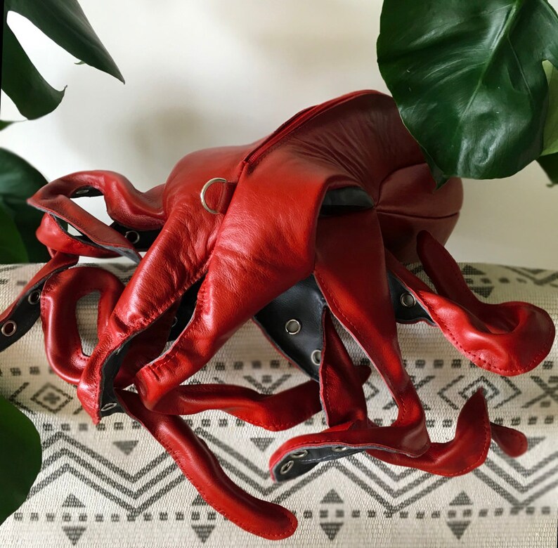 Octopus Purse Sea Monster Squid Bag Octopus Leather Bag Poulpe image 2