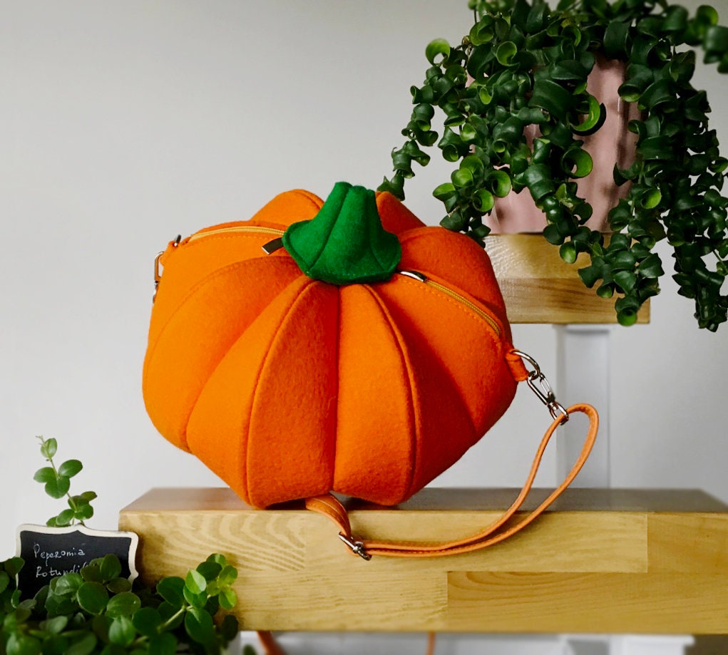 Pumpkin bag Orange Felt Bag Etsy