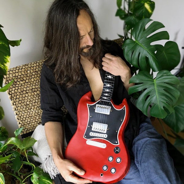 Leather Electric Guitar Bag Etsy