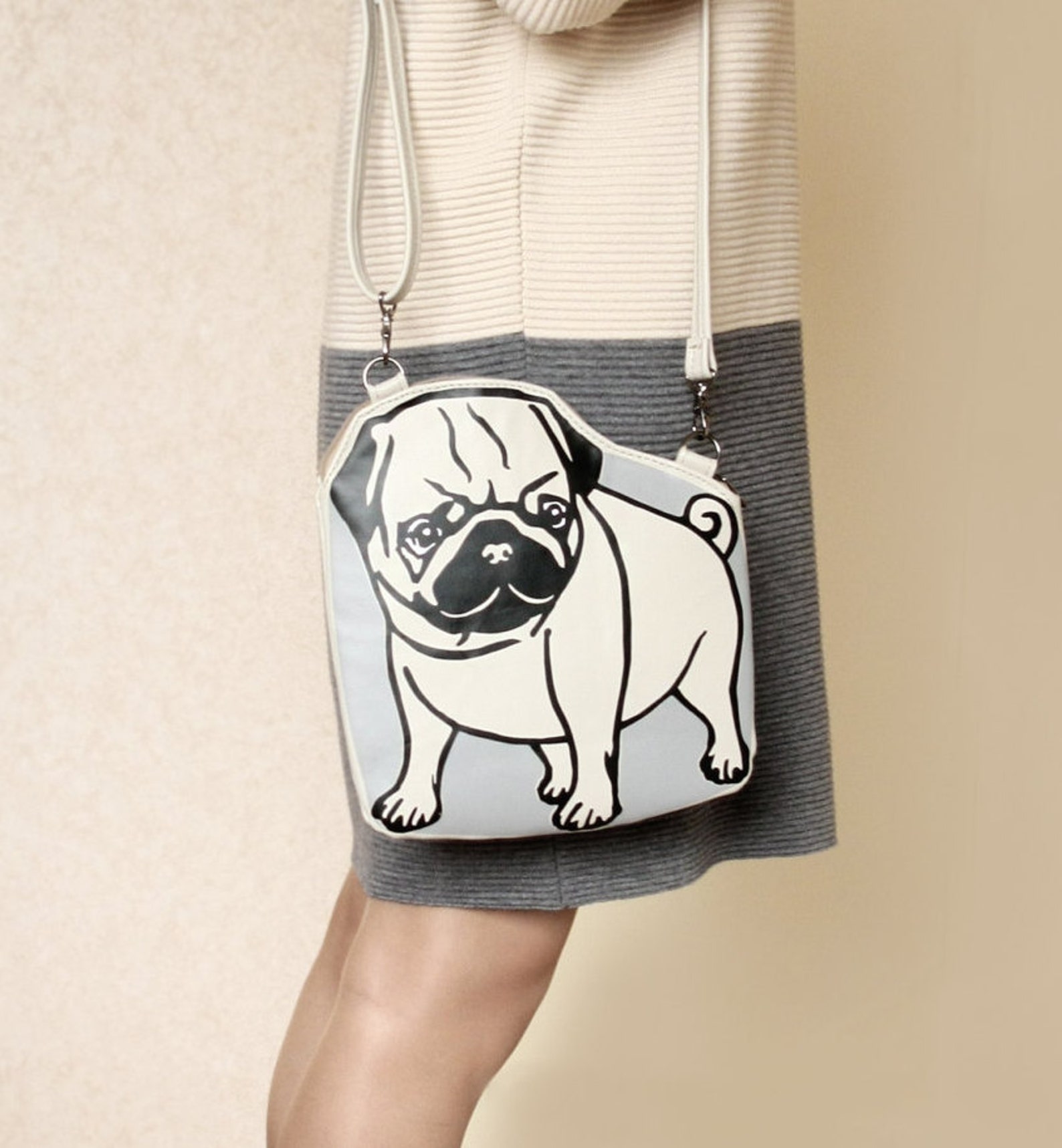 Pug Purse Leather Bag Pet Portrait Bag Colorful Bag Dog Etsy