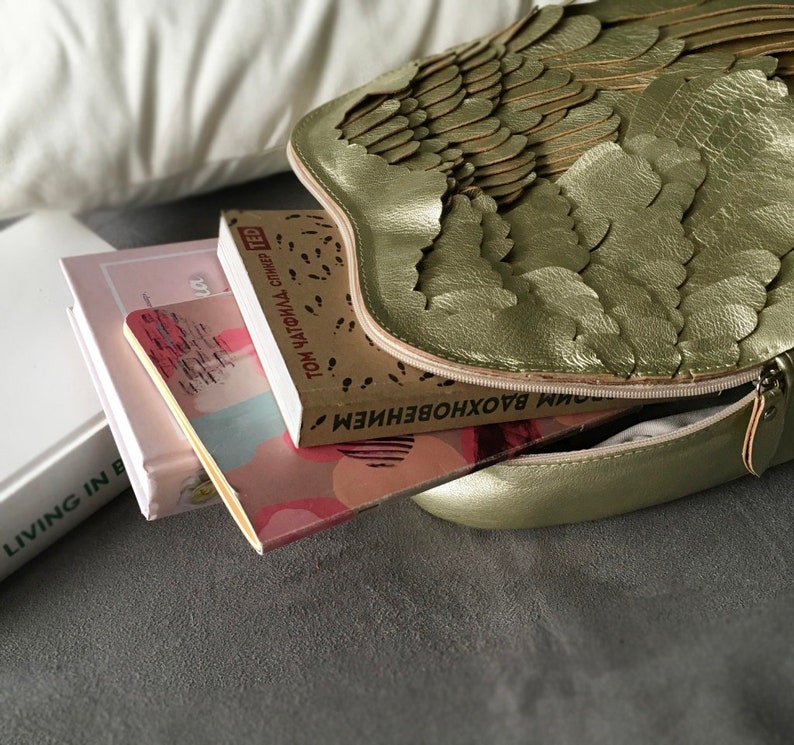 Angel Wings Backpack Gold Angel Wing Backpack Feathers image 5