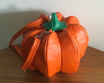 Pumpkin Bag Orange Leather Bag Leather Pumpkin Bag