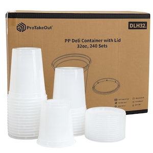 32 oz Heavy-Duty PP Deli Containers with Lids