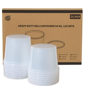 64 oz Heavy-Duty PP Deli Containers with Lids