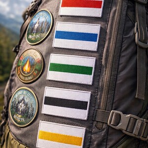 Wegmarkierungsaufnäher mit Hitzekleber – zum Aufbügeln oder Aufnähen