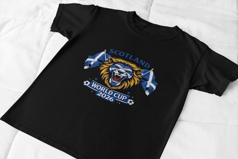 Scotland World Cup 2026 T-Shirt – Scottish Football Fan Tee, National Team Supporter Shirt, Soccer Pride Gift Black