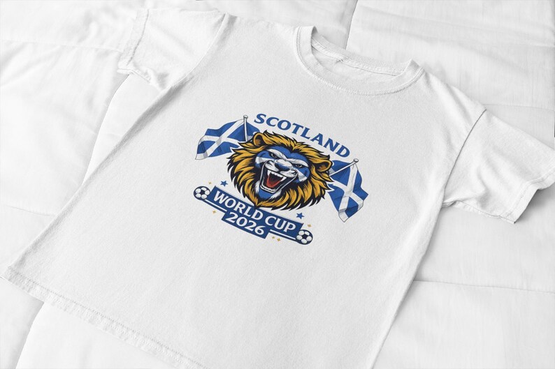 Scotland World Cup 2026 T-Shirt – Scottish Football Fan Tee, National Team Supporter Shirt, Soccer Pride Gift White
