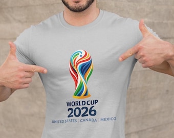 World Cup 2026 T-Shirt – Modern Abstract Trophy Design | USA Canada Mexico Football Fan Shirt | Soccer 2026 Unisex Tee