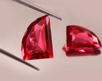 Fancy Cut Lab Grown Ruby Gemstone Pair , For Jewelry Making (10X16X6 mm) Approx