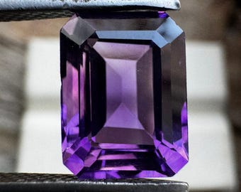 Piedra preciosa de amatista morada natural, talla octagonal facetada, para joyería, 8 x 10 x 6 mm