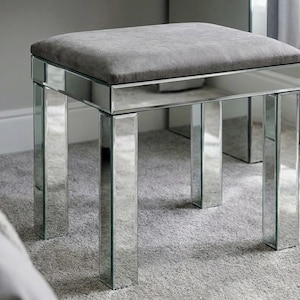 Velvet Vanity Stool - Etsy UK