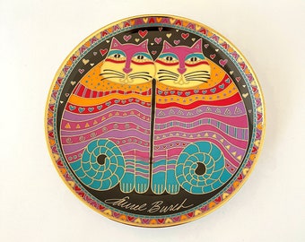 Vintage Laurel Burch Franklin Mint Friendly Felines Limited Edition 8" Cat Plate from 1995 - No Box or Certificate