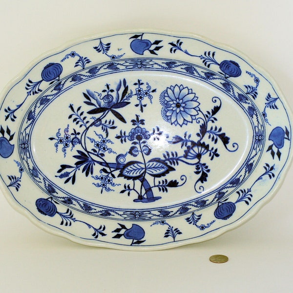 L S & S Meissen bleu bleu oignon grande assiette - fin XIXe siècle