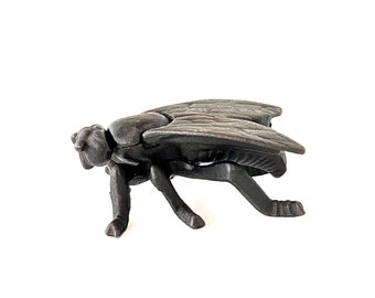 Vintage Iron Art Cast Iron JM 261 Bug Fly Trinket Box or Ashtray - Circa 1950s