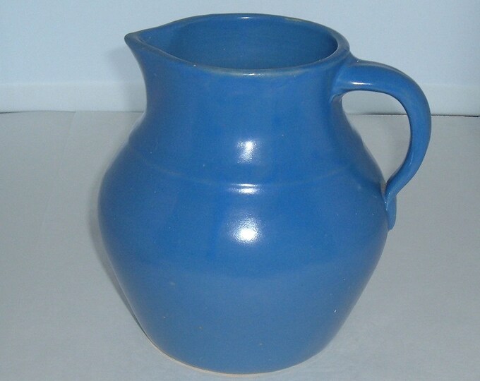 Blue Stoneware Pottery 232 Pitcher Jug Possibly Uhl Etsy