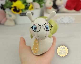 Snail Plushie Sewing Pattern, DIY Soft Toy (PDF Pattern)