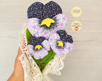 Viooltje Naaipatroon PDF Viooltjes Stof Bloemen DIY Textiel Bloemen Zelfstudie