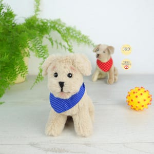 Modello di cucito per cane in PDF - Modello di peluche per cucciolo seduto - Tutorial per animali di peluche - Peluche fai da te