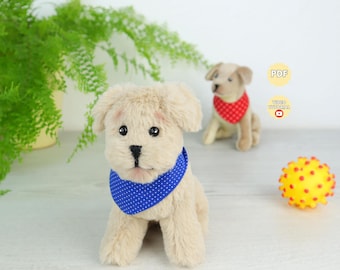 Dog Sewing Pattern PDF - Sitting Puppy Plush Pattern - Stuffed Animal Tutorial - Soft Toy DIY