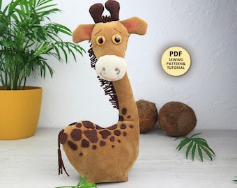 Naaipatroon giraf deurstopper pdf, handleiding dierendeurstopper, deurgewicht zware stof