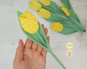 Naaipatroon tulp stof, zelfstudie textielbloemen, lentedecor (pdf-download)