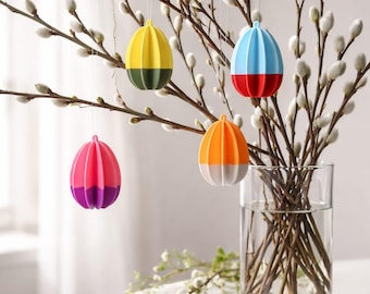 Two-tone Easter eggs / Easter decorations / Honeycomb eggs / Spring decorations / Easter gift / Colorful hanging Easter eggs / Easter decorations