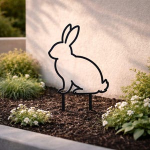Conejo de Pascua impreso en 3D con estaca – decoración de jardín y decoración de Pascua para macizos/macetas – 20/30/40 cm