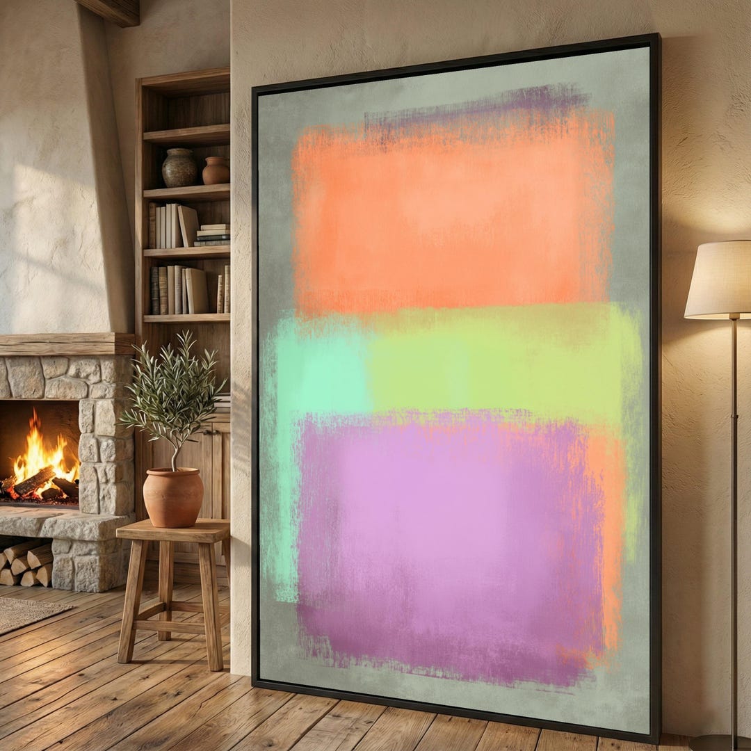 Mark Rothko Pastels Mark Rothko Canvas, Soft Pastel Painting, Contemporary Home Decor ...
