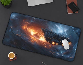 Desk Mat | Mouse Pad | Medium, Large, Extra Large | Space Style, Spaceship Black Hole