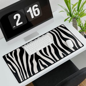 Bureaumat | Muismat | Klein, medium, groot | Gestreept zebrapatroon | Zwart-wit