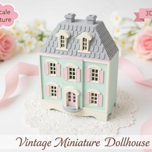 1/12スケール フランス風タウンハウス ミニチュア – ジオラマ STL (樹脂用デジタルダウンロード)
