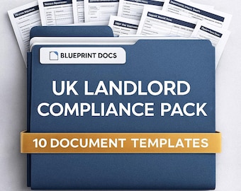 Pacchetto di conformità per i proprietari di immobili nel Regno Unito / 10 modelli modificabili / Moduli legali per i proprietari / Pacchetto di documenti di affitto / PDF + Word / Download immediato