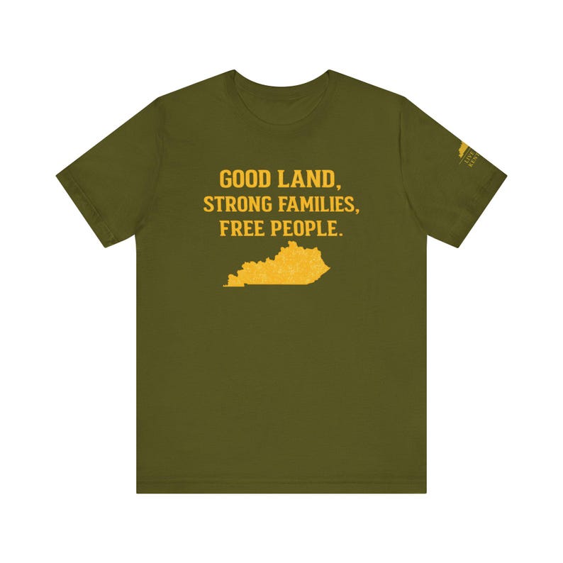 Shirt Good Land Strong Families Free People Kentucky | Live gratis Kentucky Maize Gold Design afbeelding 12
