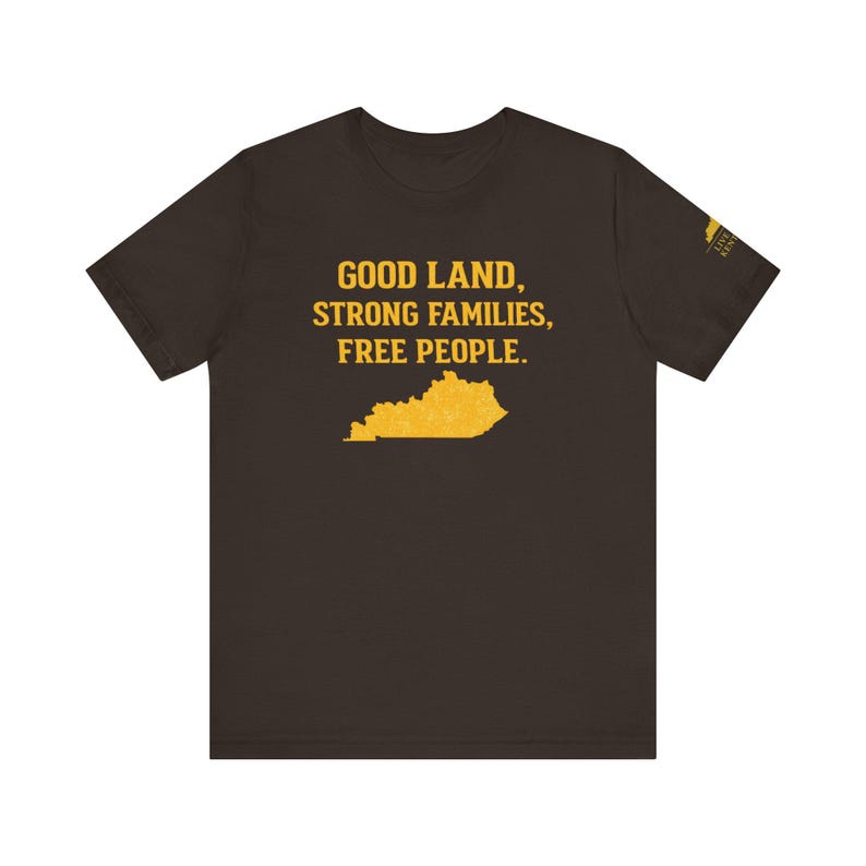 Shirt Good Land Strong Families Free People Kentucky | Live gratis Kentucky Maize Gold Design afbeelding 10