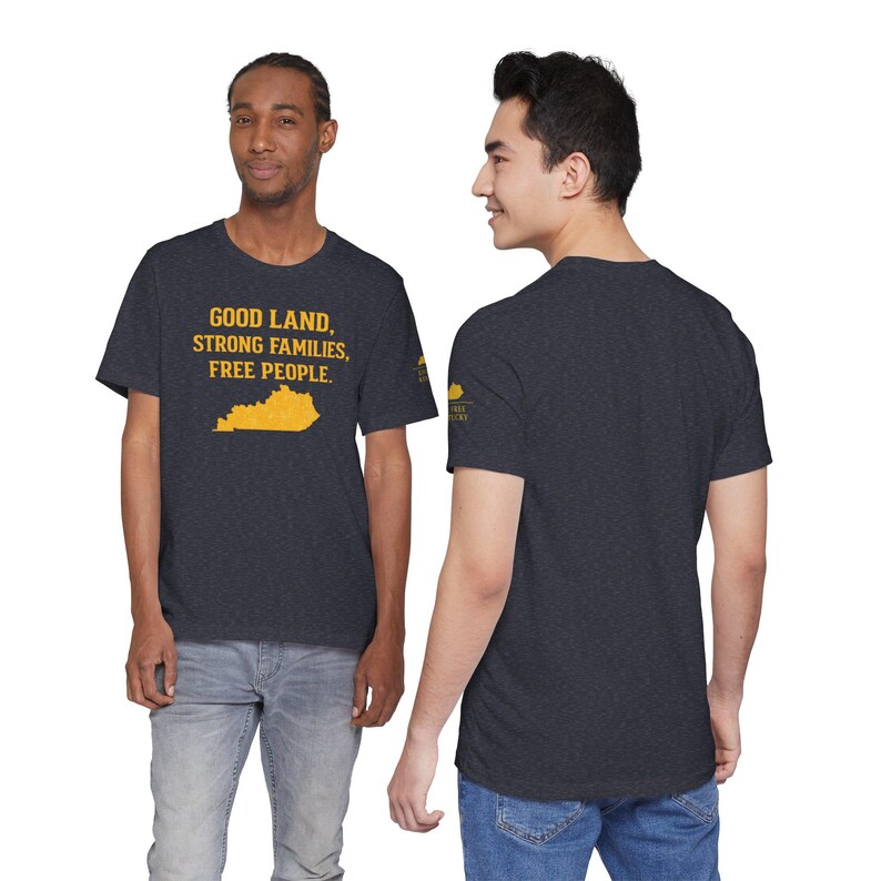 Shirt Good Land Strong Families Free People Kentucky | Live gratis Kentucky Maize Gold Design afbeelding 5