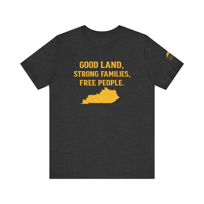 Shirt Good Land Strong Families Free People Kentucky | Live gratis Kentucky Maize Gold Design afbeelding 15
