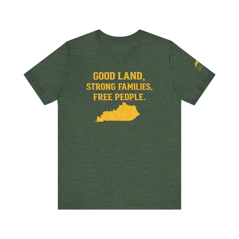 Shirt Good Land Strong Families Free People Kentucky | Live gratis Kentucky Maize Gold Design afbeelding 14
