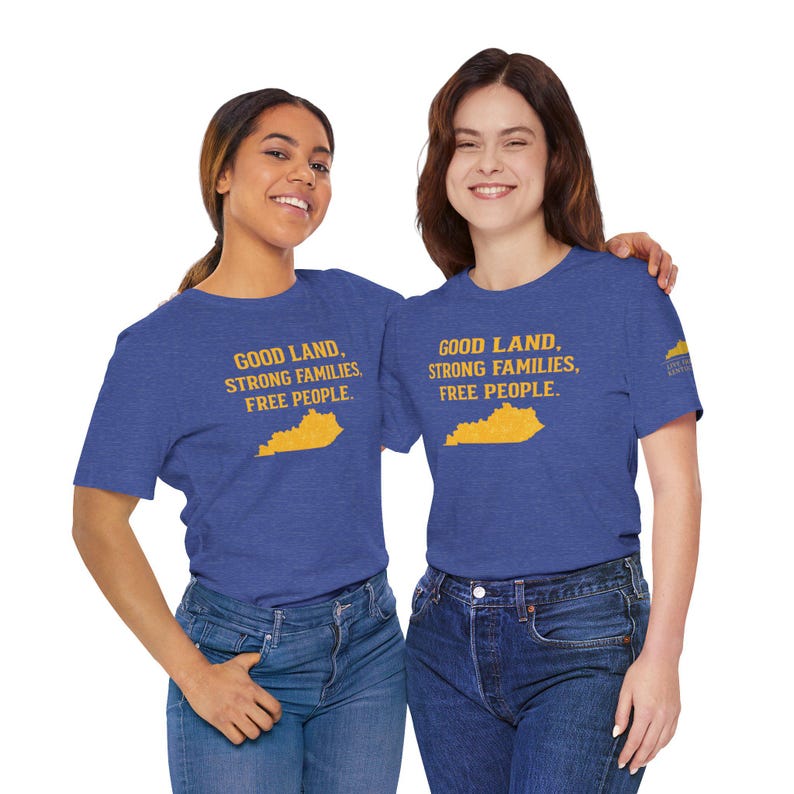 Shirt Good Land Strong Families Free People Kentucky | Live gratis Kentucky Maize Gold Design afbeelding 9
