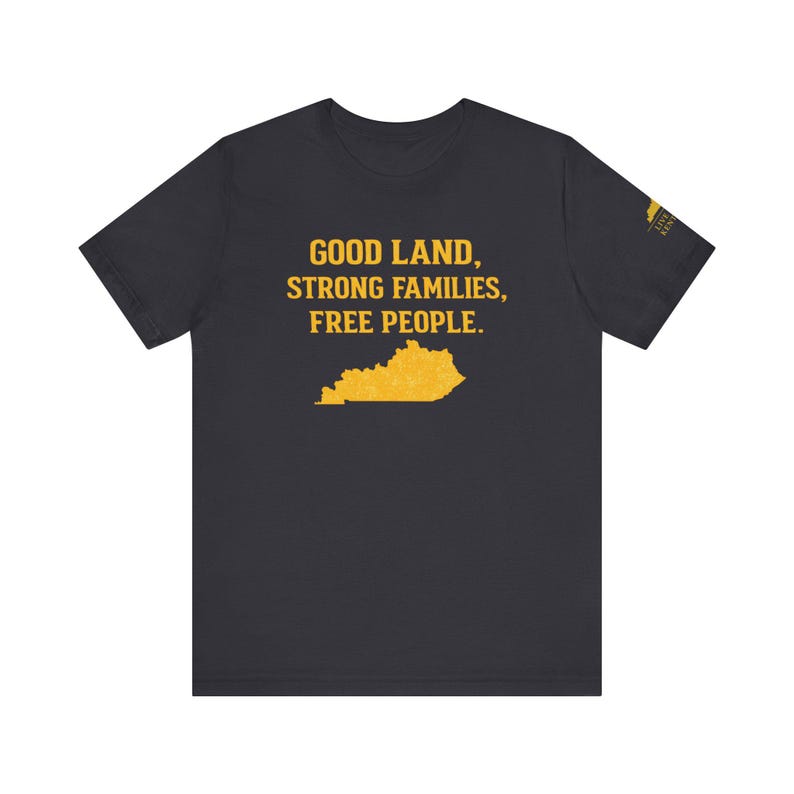 Shirt Good Land Strong Families Free People Kentucky | Live gratis Kentucky Maize Gold Design afbeelding 20