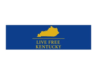 Live Free Kentucky Bumper Sticker | Kentucky State Silhouette, Patriotic Decal