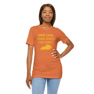 Shirt Good Land Strong Families Free People Kentucky | Live gratis Kentucky Maize Gold Design afbeelding 8
