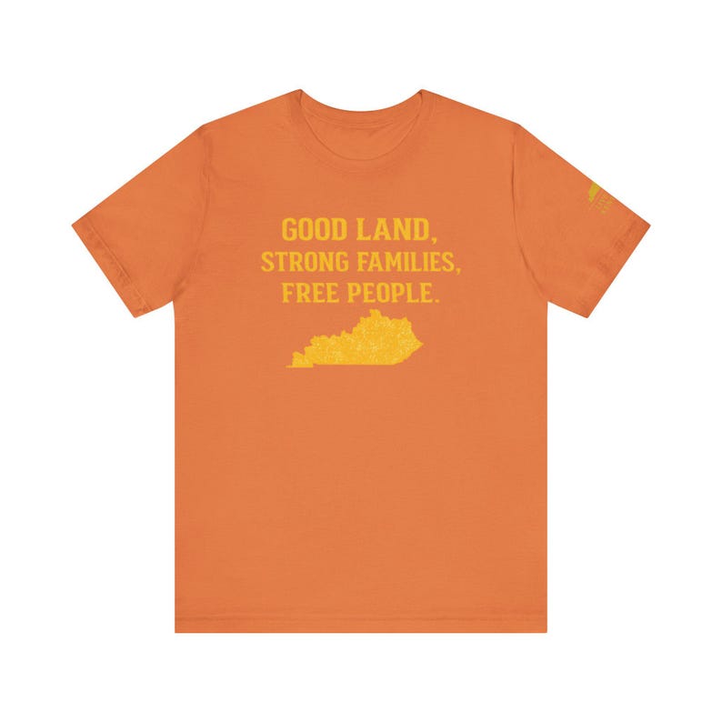 Shirt Good Land Strong Families Free People Kentucky | Live gratis Kentucky Maize Gold Design afbeelding 11