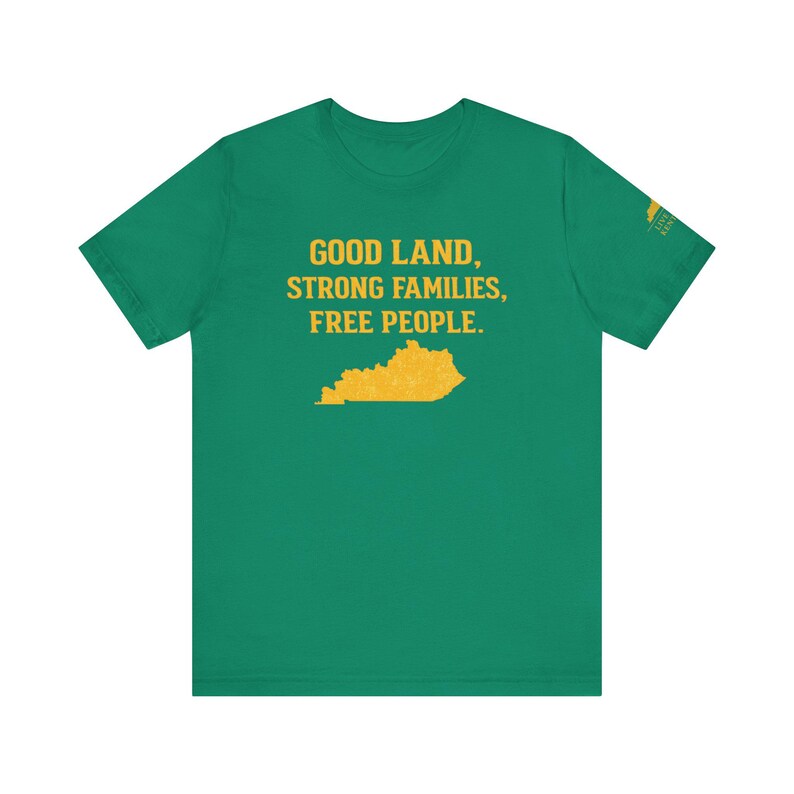Shirt Good Land Strong Families Free People Kentucky | Live gratis Kentucky Maize Gold Design afbeelding 13