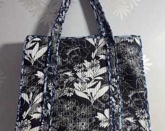 Quilted Floral Tote Bag • Handmade Lightweight Carryall,Gift For Her.