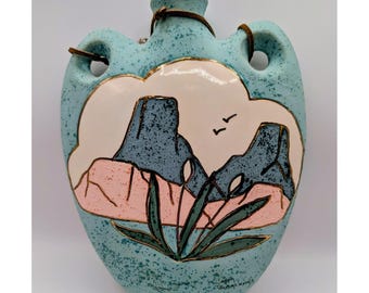 Kappa Sake Server Antique Japanese Oribe Ceramic Decorative