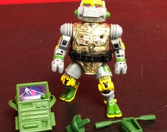 Vintage TMNT Teenage Mutant Ninja Turtles Metallkopf Figur 1989 Komplett
