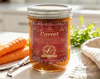 Gourmet Carrot Cake Jam | Vanilla Bean, Organic Marmalade (16 oz, 550g Jar)