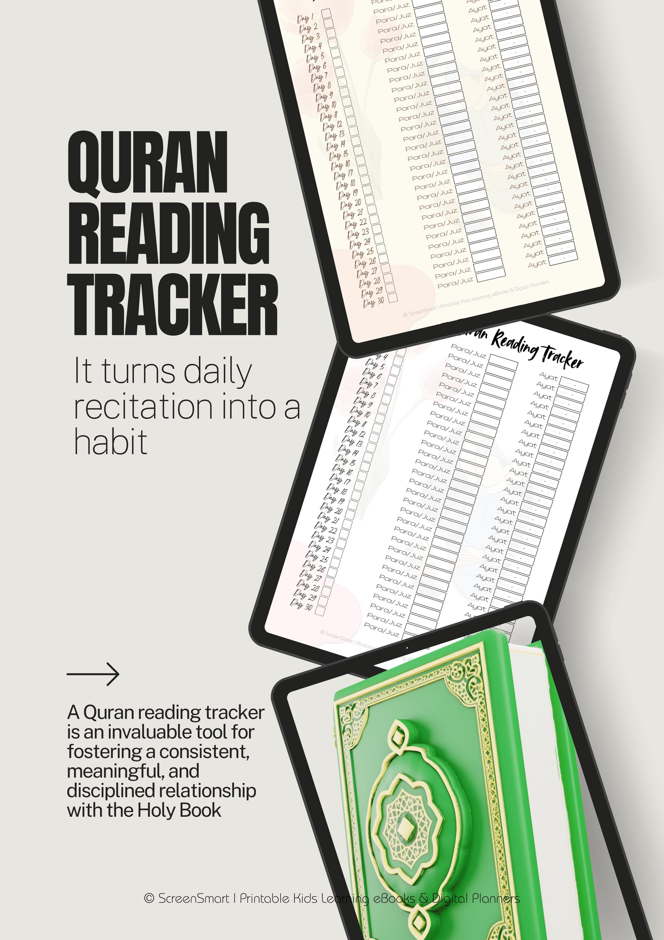 Quran Reading Tracker Printable | Ramadan 2026 Planner | Islamic ...