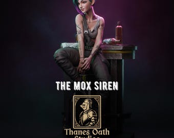The Mox Siren - Braindance Techie Neon Noir Sci-Fi Judy Resin Figure 16K